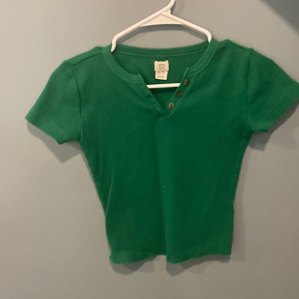 BDG Green Short Sleeve Thermal Tee
